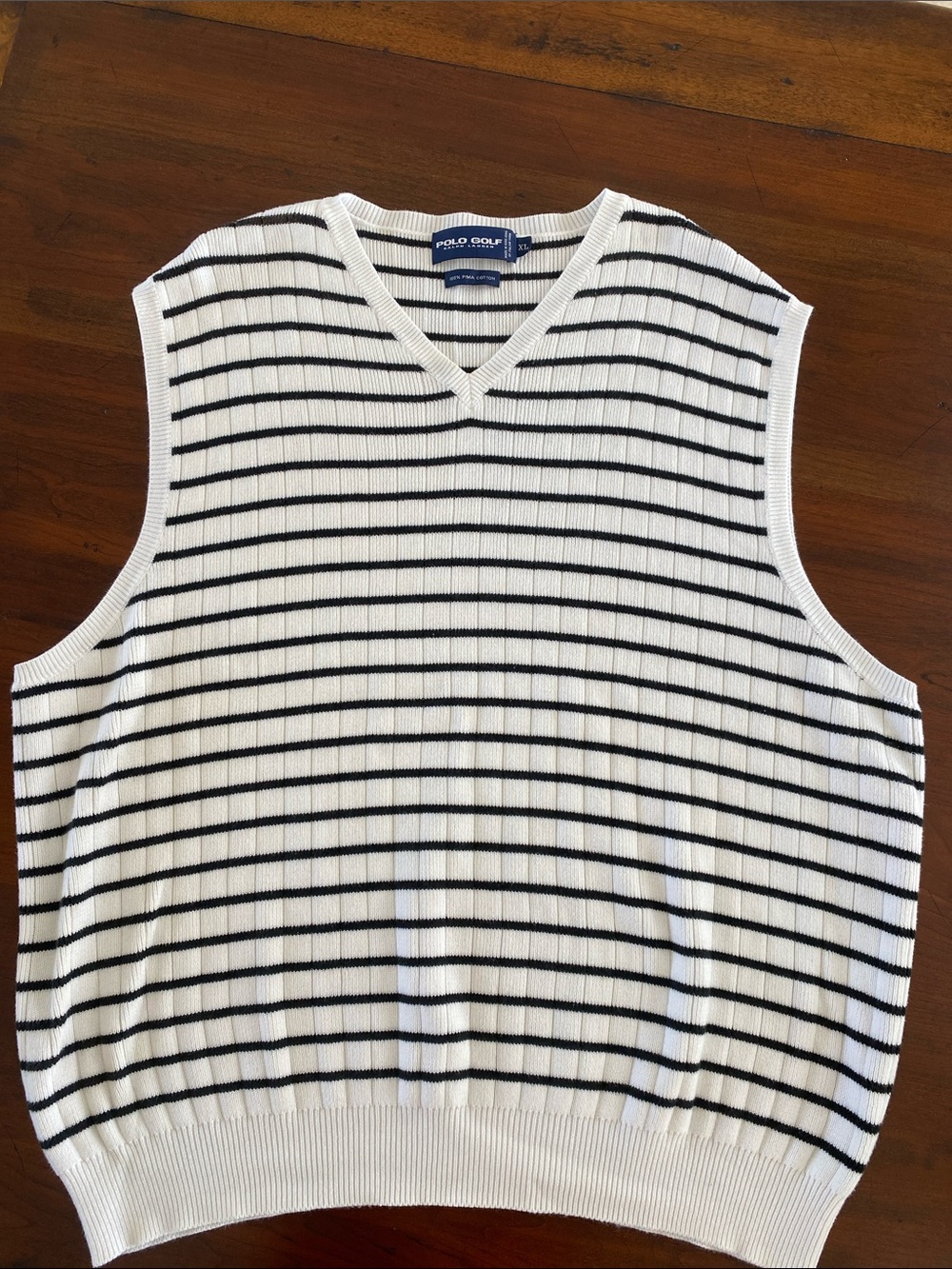 Ralph Lauren Polo Golf White with Black Stripes Sweater Vest XL
